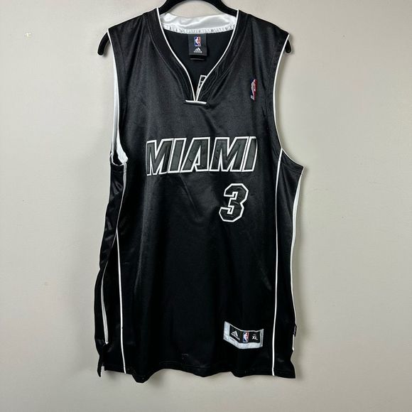 Adidas Other - Miami Heat Dwayne Wade black white basketball adidas jersey men’s XL